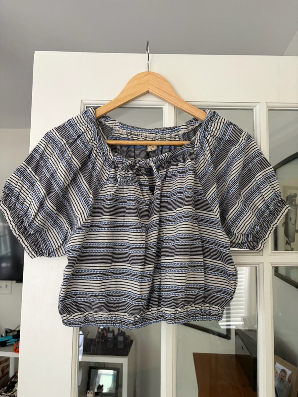 Madewell Cropped Peasant Top